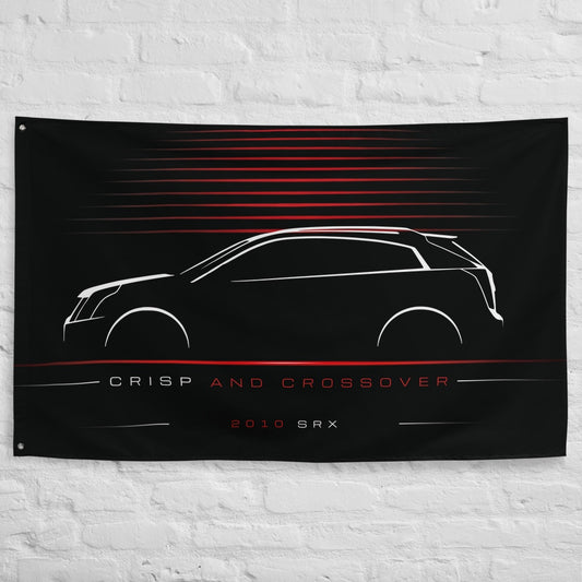 Cadillac SRX 2010 car silhouette flag - White Brick Wall