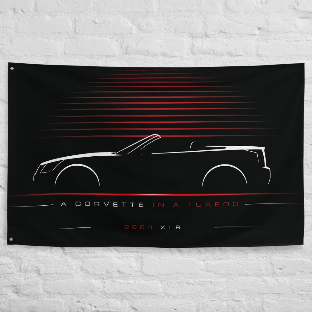 Cadillac XLR 2004 car silhouette flag - White Brick Wall