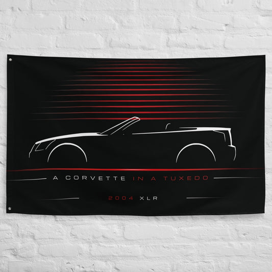 Cadillac XLR 2004 car silhouette flag - White Brick Wall