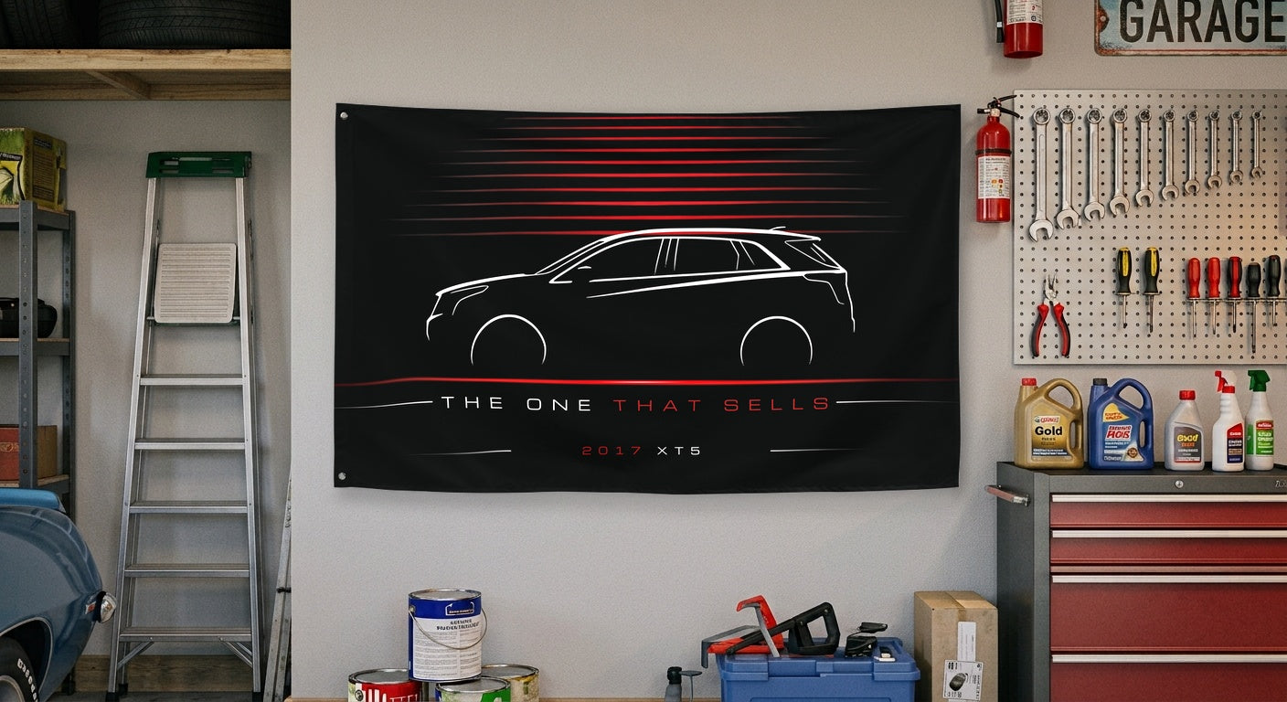 Cadillac XT5 2017 car silhouette flag - Garage Wall