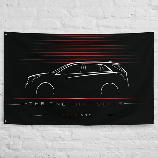 Cadillac XT5 2017 car silhouette flag - White Brick Wall