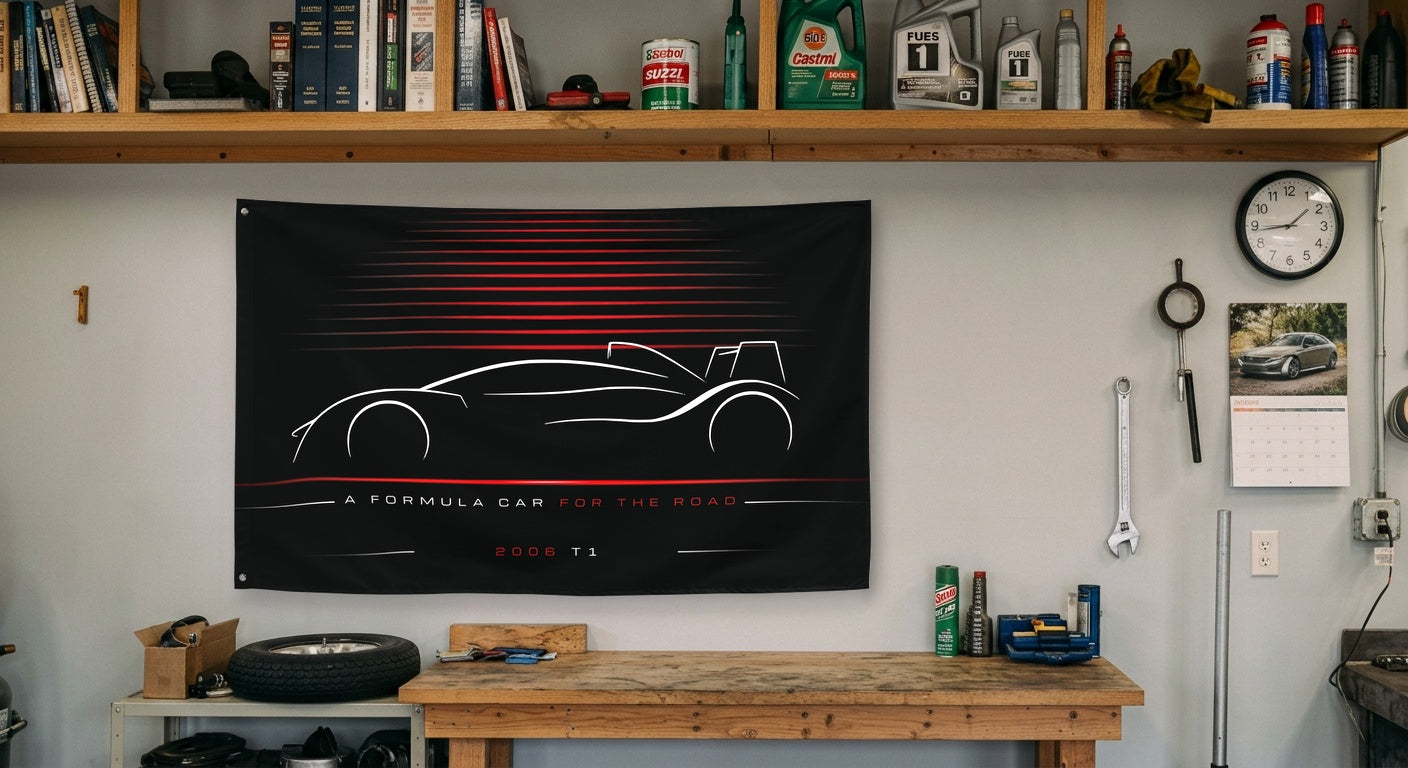 Caparo T1 2006 car silhouette flag - Garage Workbench