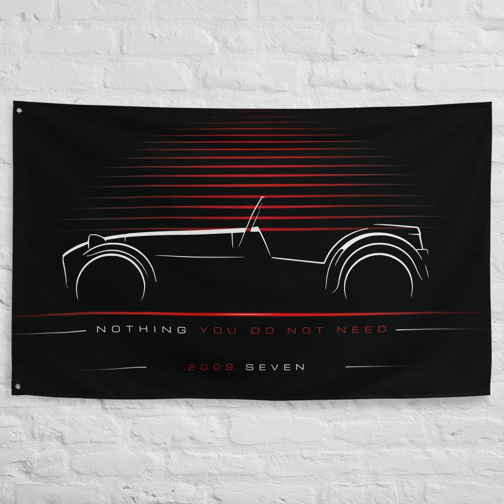Caterham Seven 2009 car silhouette flag - White Brick Wall
