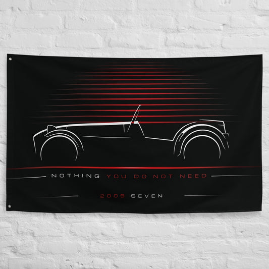 Caterham Seven 2009 car silhouette flag - White Brick Wall