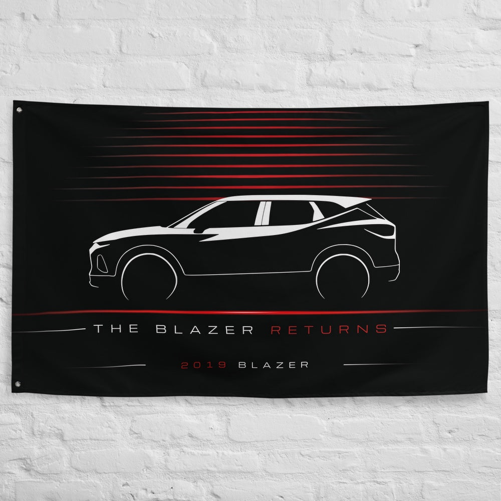 Chevrolet Blazer 2019 car silhouette flag - White Brick Wall