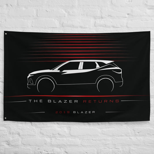 Chevrolet Blazer 2019 car silhouette flag - White Brick Wall