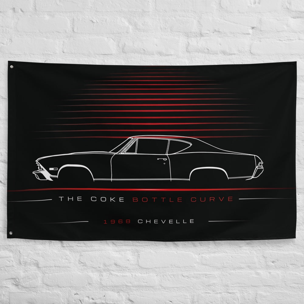 Chevrolet Chevelle 1968 car silhouette flag - White Brick Wall