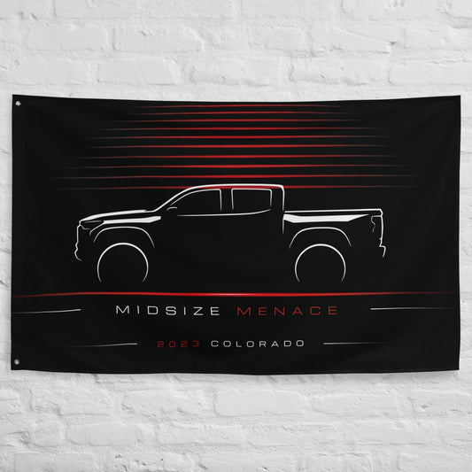 Chevrolet Colorado 2023 car silhouette flag - White Brick Wall