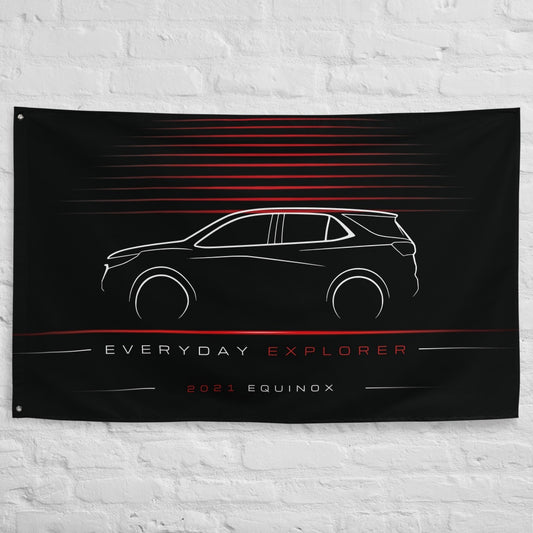Chevrolet Equinox 2021 car silhouette flag - White Brick Wall