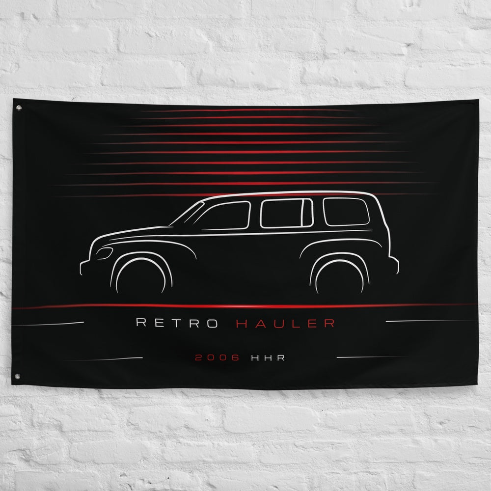 Chevrolet HHR 2006 car silhouette flag - White Brick Wall