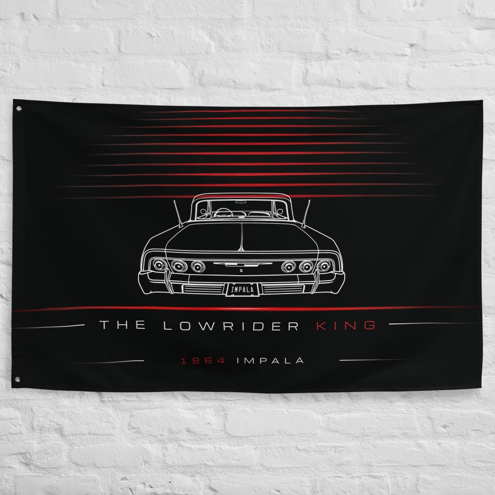 Chevrolet Impala 1964 car silhouette flag - White Brick Wall