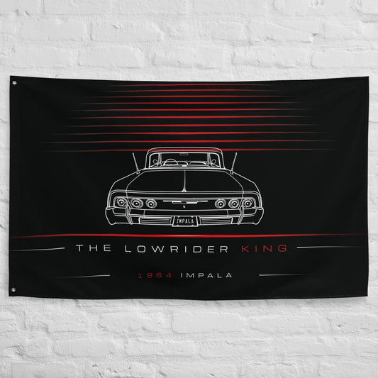 Chevrolet Impala 1964 car silhouette flag - White Brick Wall