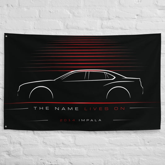 Chevrolet Impala 2014 car silhouette flag - White Brick Wall
