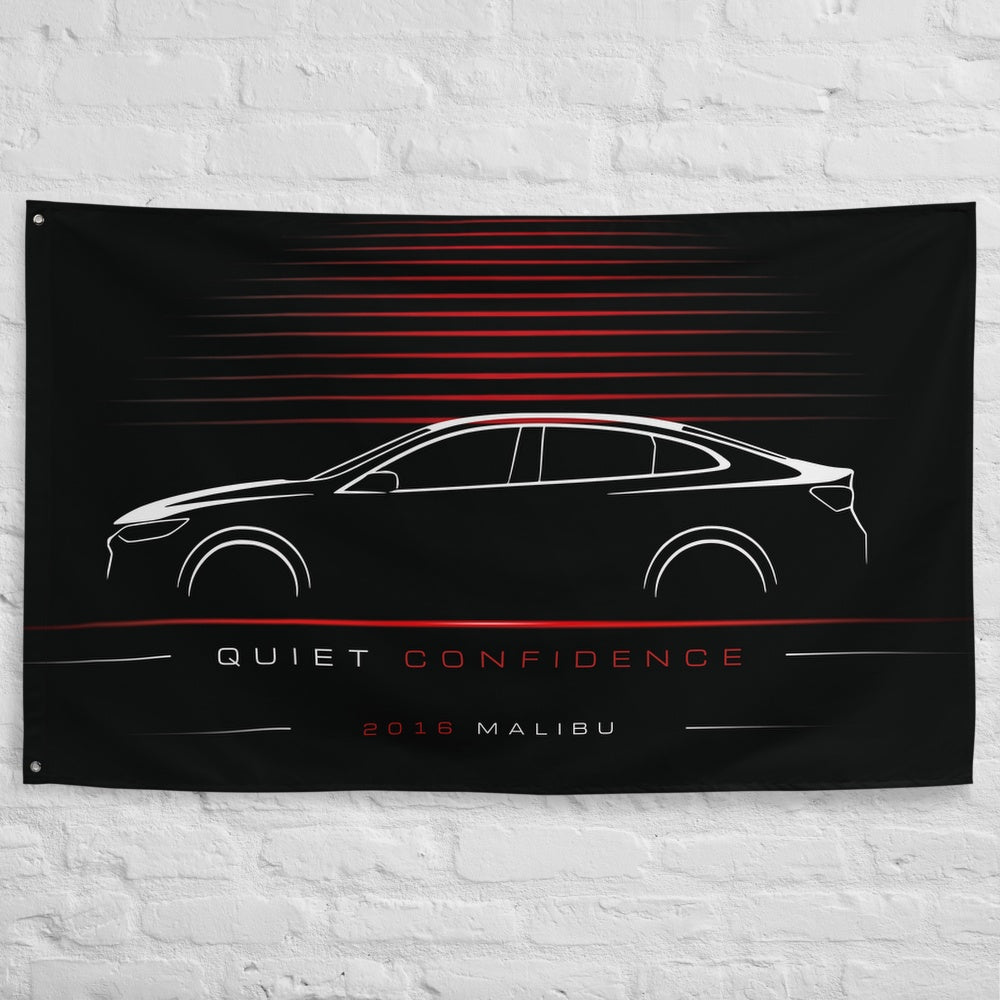 Chevrolet Malibu 2016 car silhouette flag - White Brick Wall