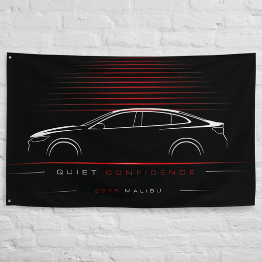 Chevrolet Malibu 2016 car silhouette flag - White Brick Wall