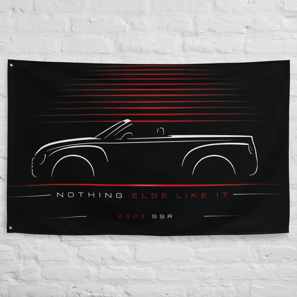 Chevrolet SSR 2003 car silhouette flag - White Brick Wall