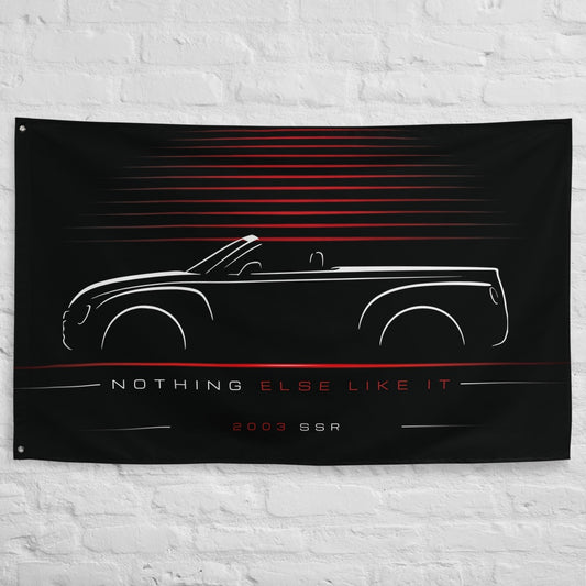 Chevrolet SSR 2003 car silhouette flag - White Brick Wall