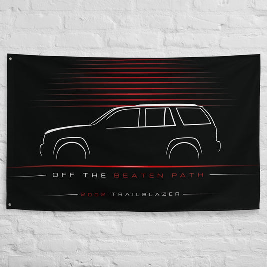 Chevrolet TrailBlazer 2002 car silhouette flag - White Brick Wall