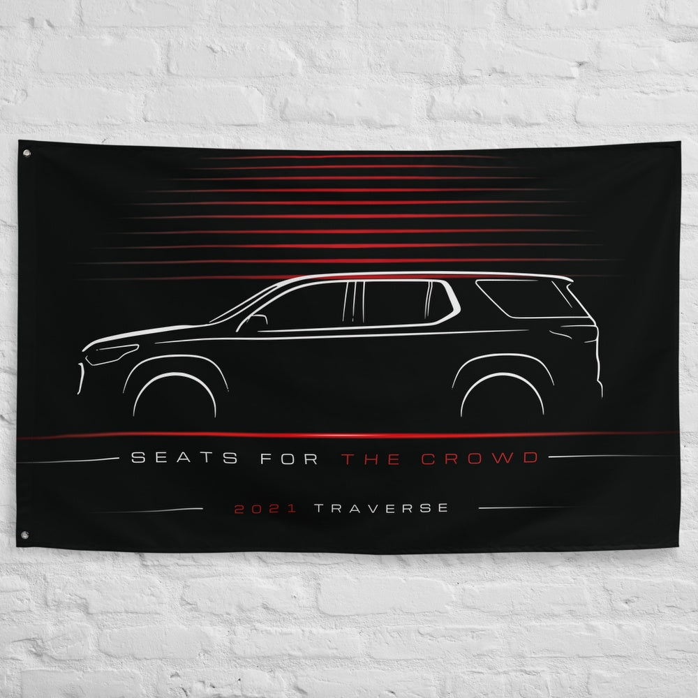 Chevrolet Traverse 2021 car silhouette flag - White Brick Wall