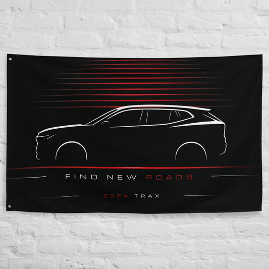 Chevrolet Trax 2024 car silhouette flag - White Brick Wall
