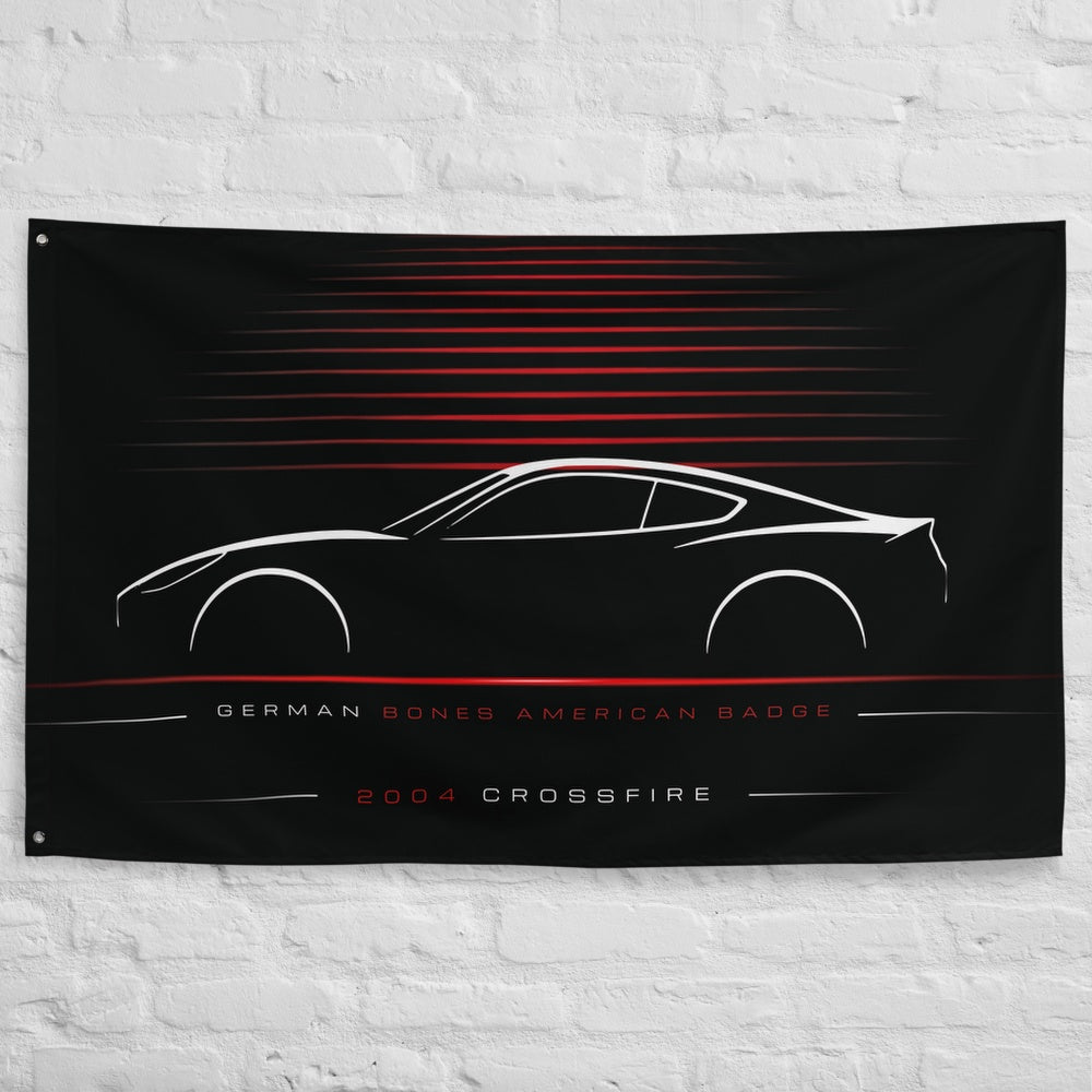 Chrysler Crossfire 2004 car silhouette flag - White Brick Wall