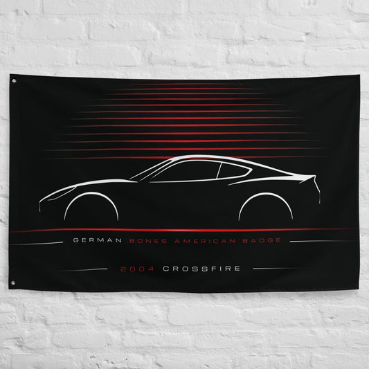 Chrysler Crossfire 2004 car silhouette flag - White Brick Wall