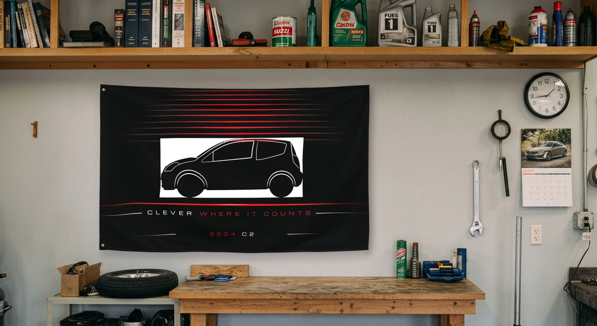 Citroen C2 2004 car silhouette flag - Garage Workbench