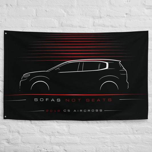 Citroen C5 Aircross 2018 car silhouette flag - White Brick Wall