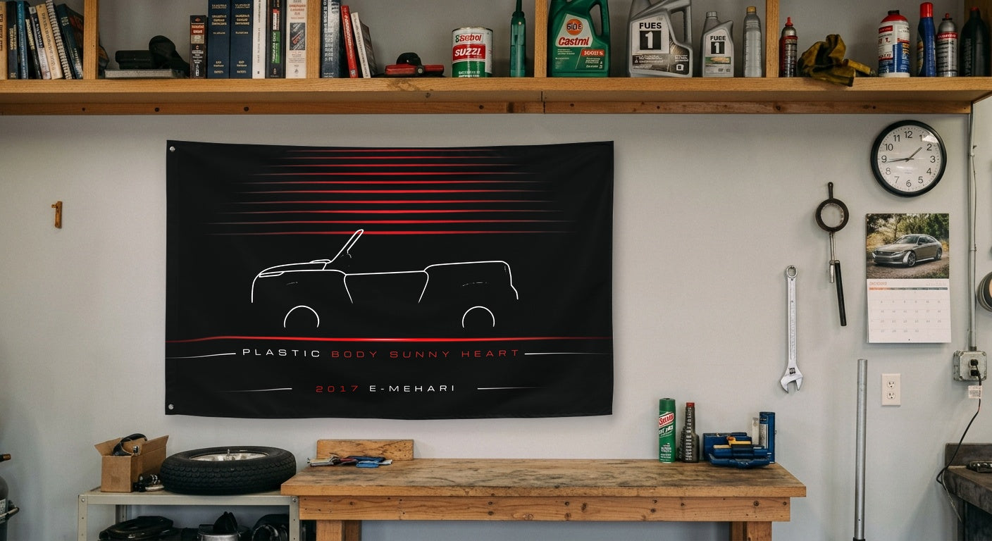 Citroen e-Mehari 2017 car silhouette flag - Garage Workbench