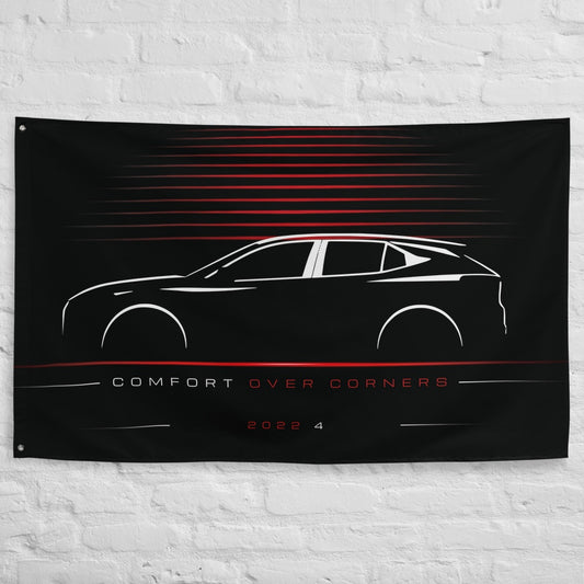DS 4 2022 car silhouette flag - White Brick Wall
