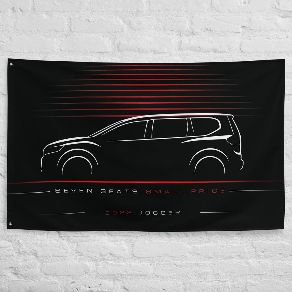 Dacia Jogger 2022 car silhouette flag - White Brick Wall