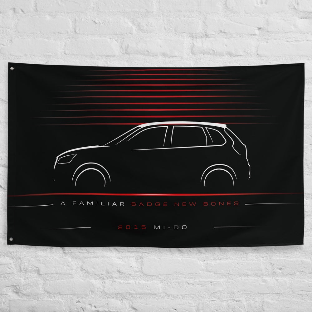Datsun mi-DO 2015 car silhouette flag - White Brick Wall