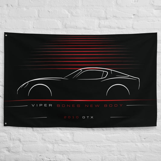 Devon GTX 2010 car silhouette flag - White Brick Wall