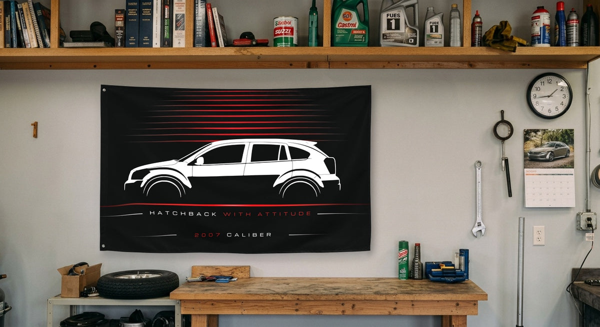 Dodge Caliber 2007 car silhouette flag - Garage Workbench