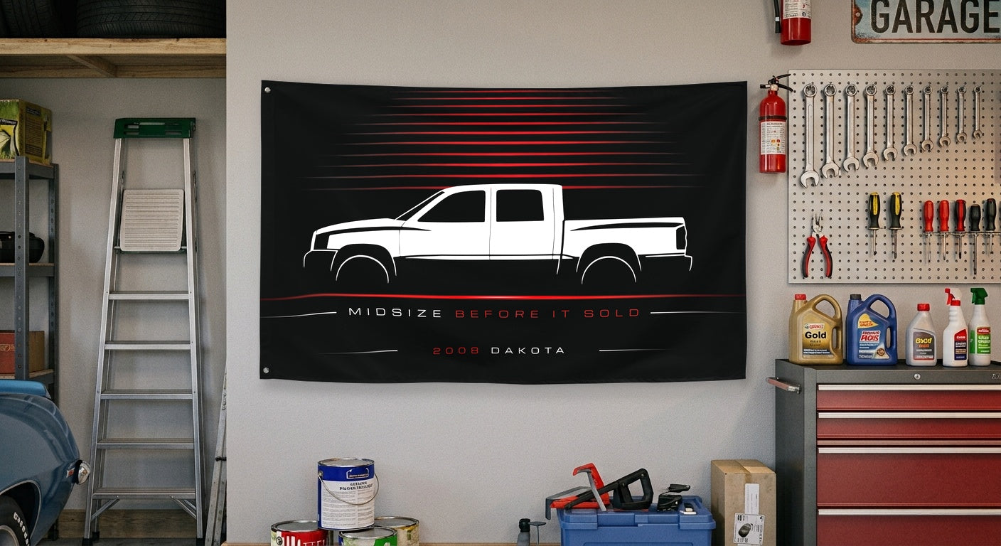Dodge Dakota 2008 car silhouette flag - Garage Wall