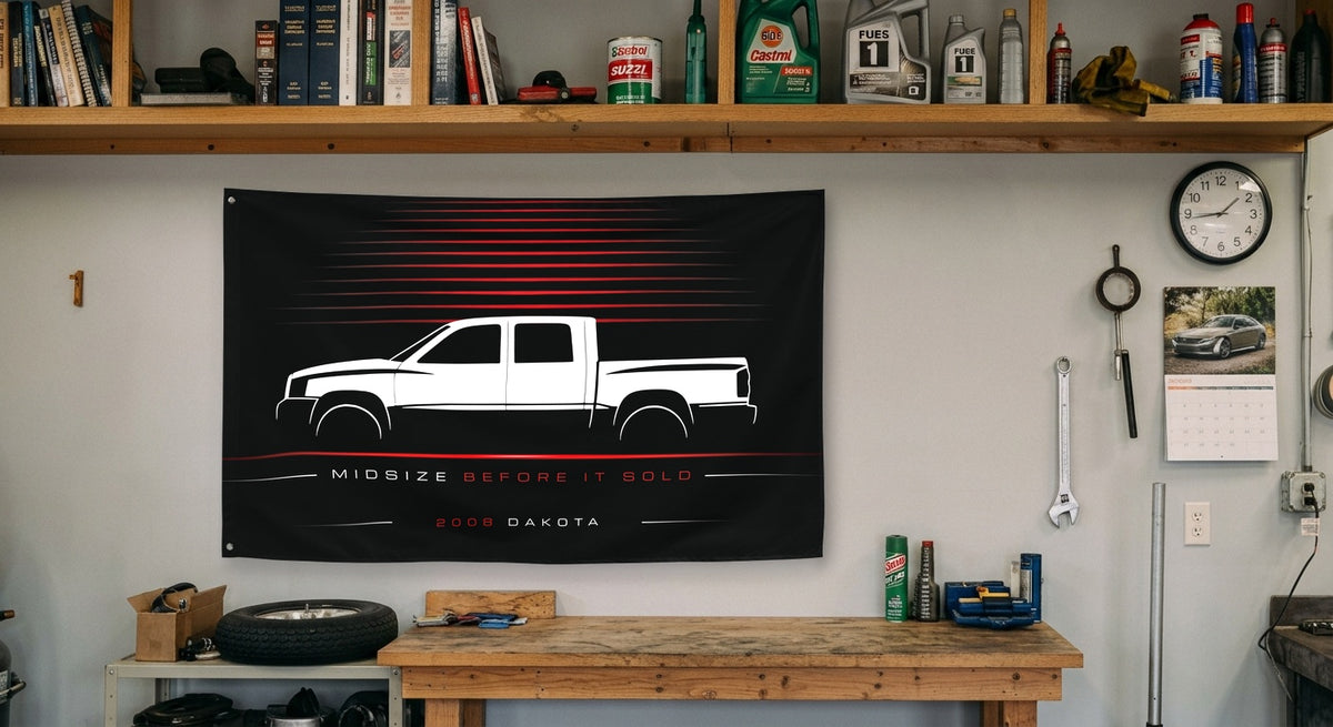 Dodge Dakota 2008 car silhouette flag - Garage Workbench