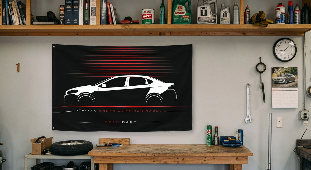 Dodge Dart 2013 car silhouette flag - Garage Workbench