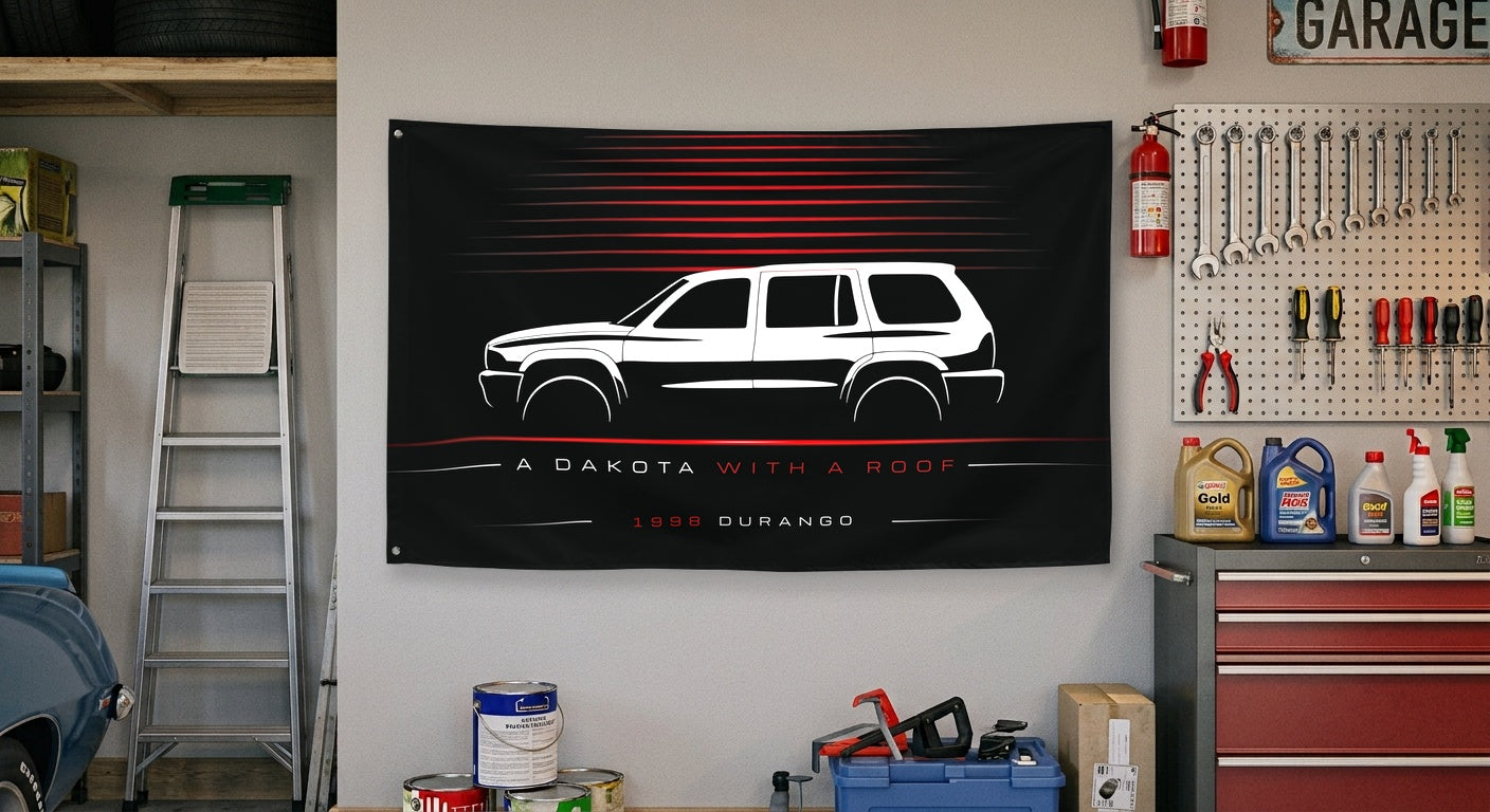 Dodge Durango 1998 car silhouette flag - Garage Wall
