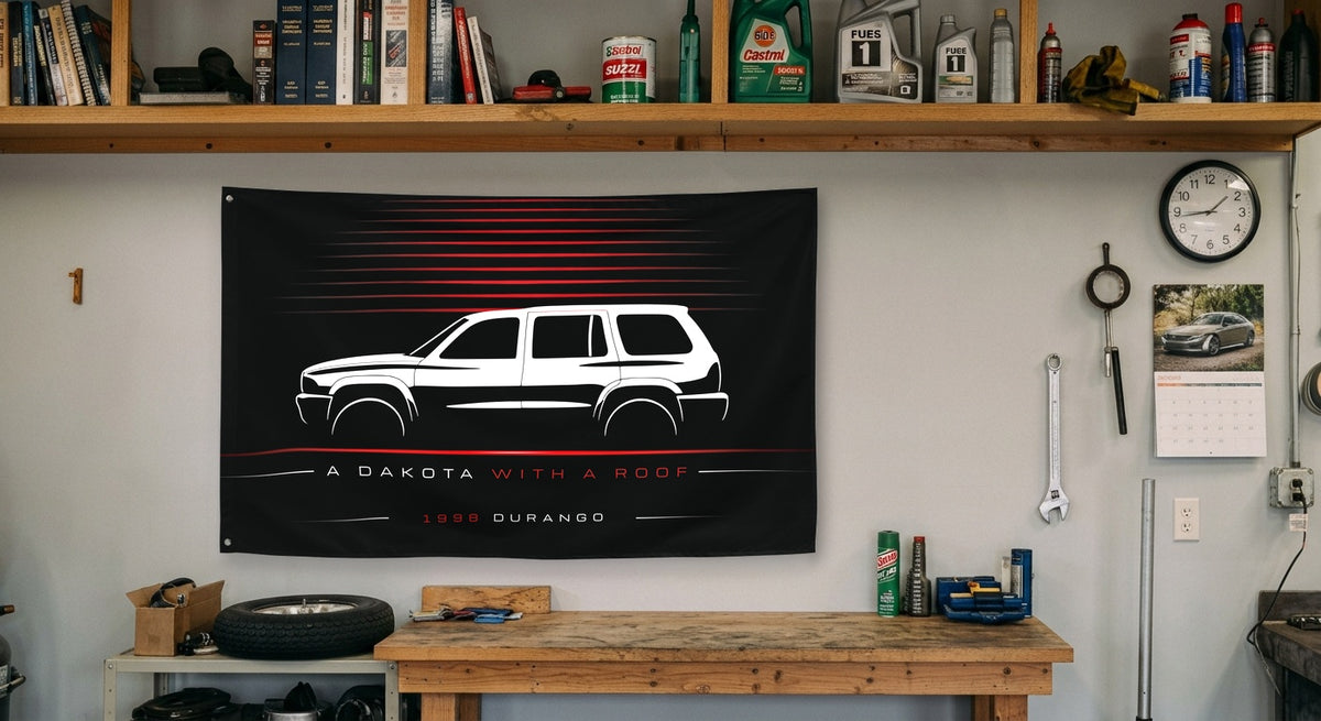 Dodge Durango 1998 car silhouette flag - Garage Workbench