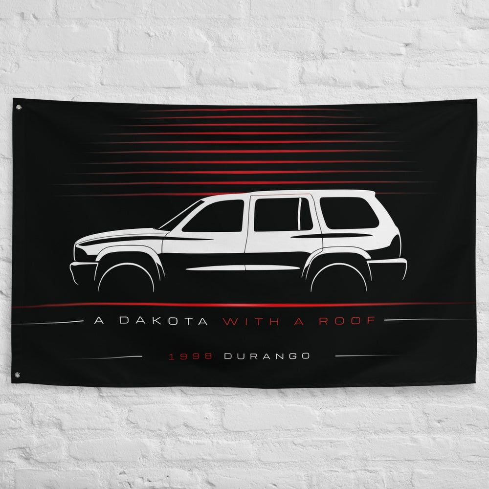 Dodge Durango 1998 car silhouette flag - White Brick Wall