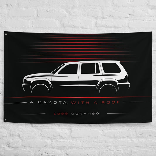 Dodge Durango 1998 car silhouette flag - White Brick Wall