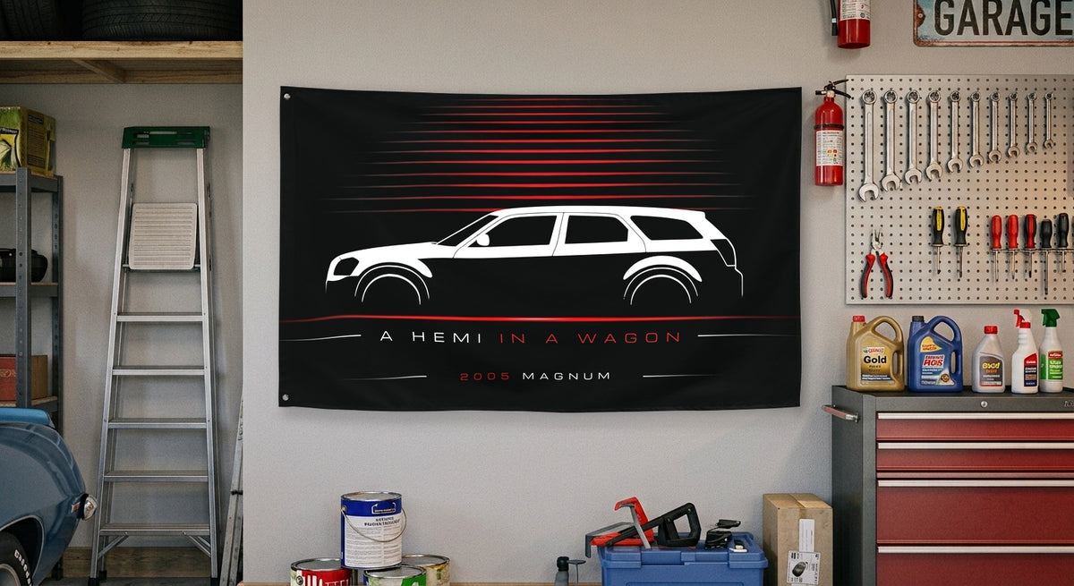 Dodge Magnum 2005 car silhouette flag - Garage Wall