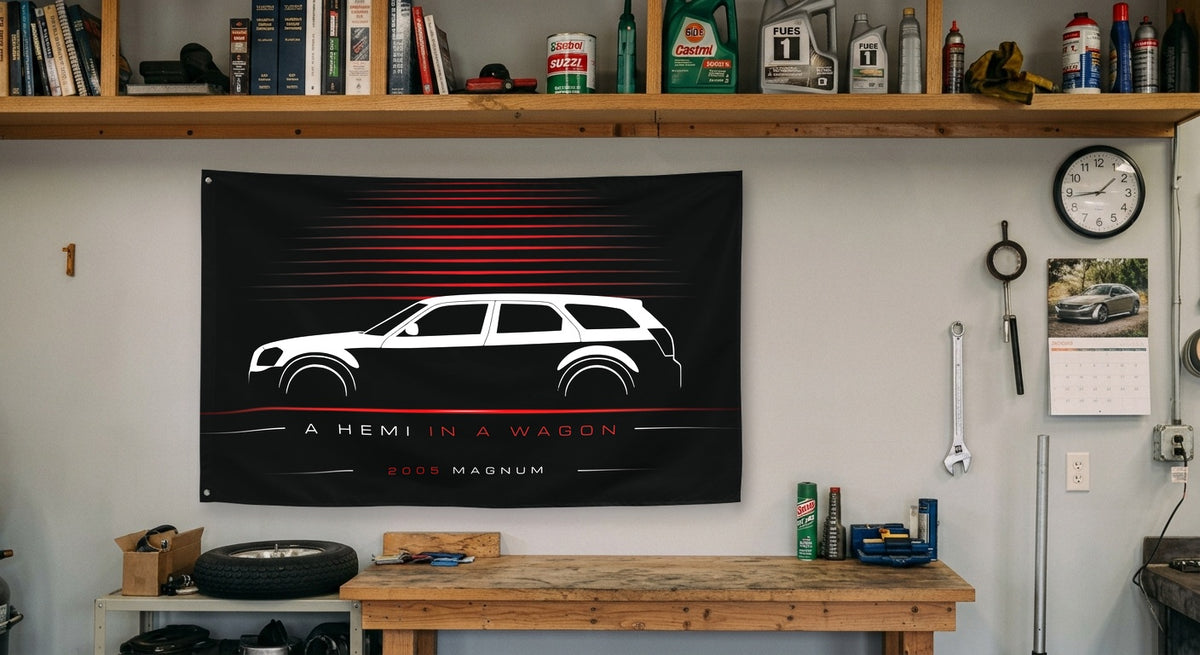 Dodge Magnum 2005 car silhouette flag - Garage Workbench