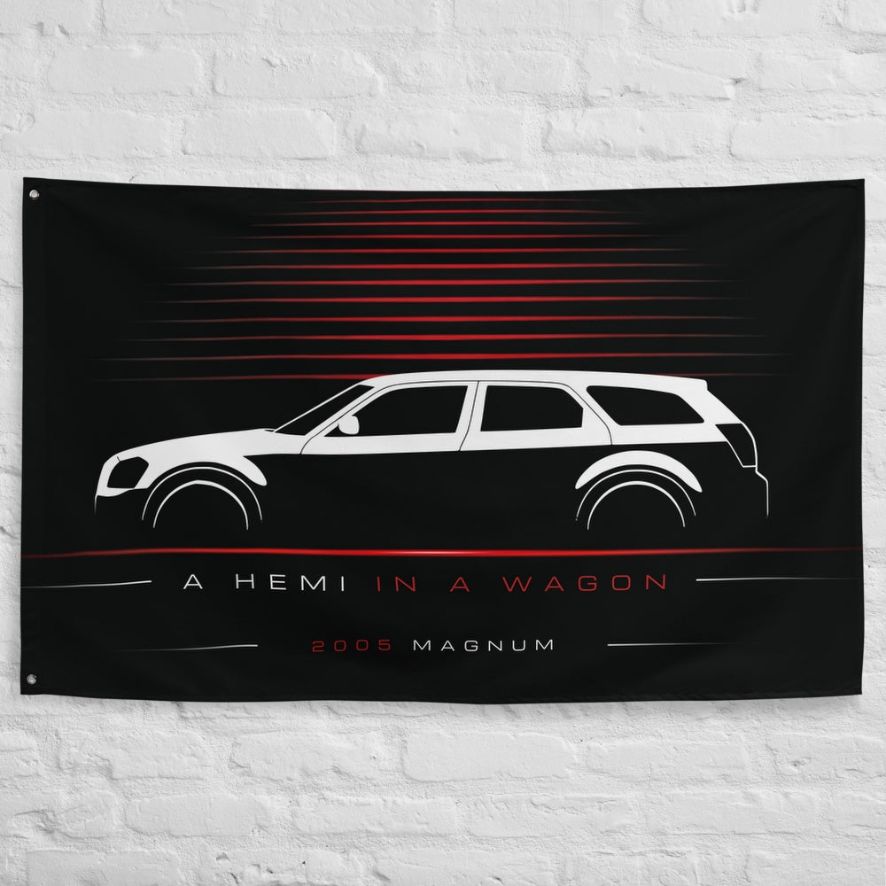 Dodge Magnum 2005 car silhouette flag - White Brick Wall