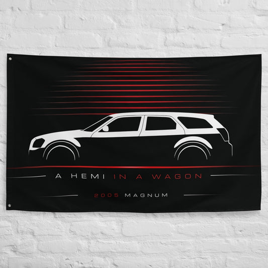 Dodge Magnum 2005 car silhouette flag - White Brick Wall