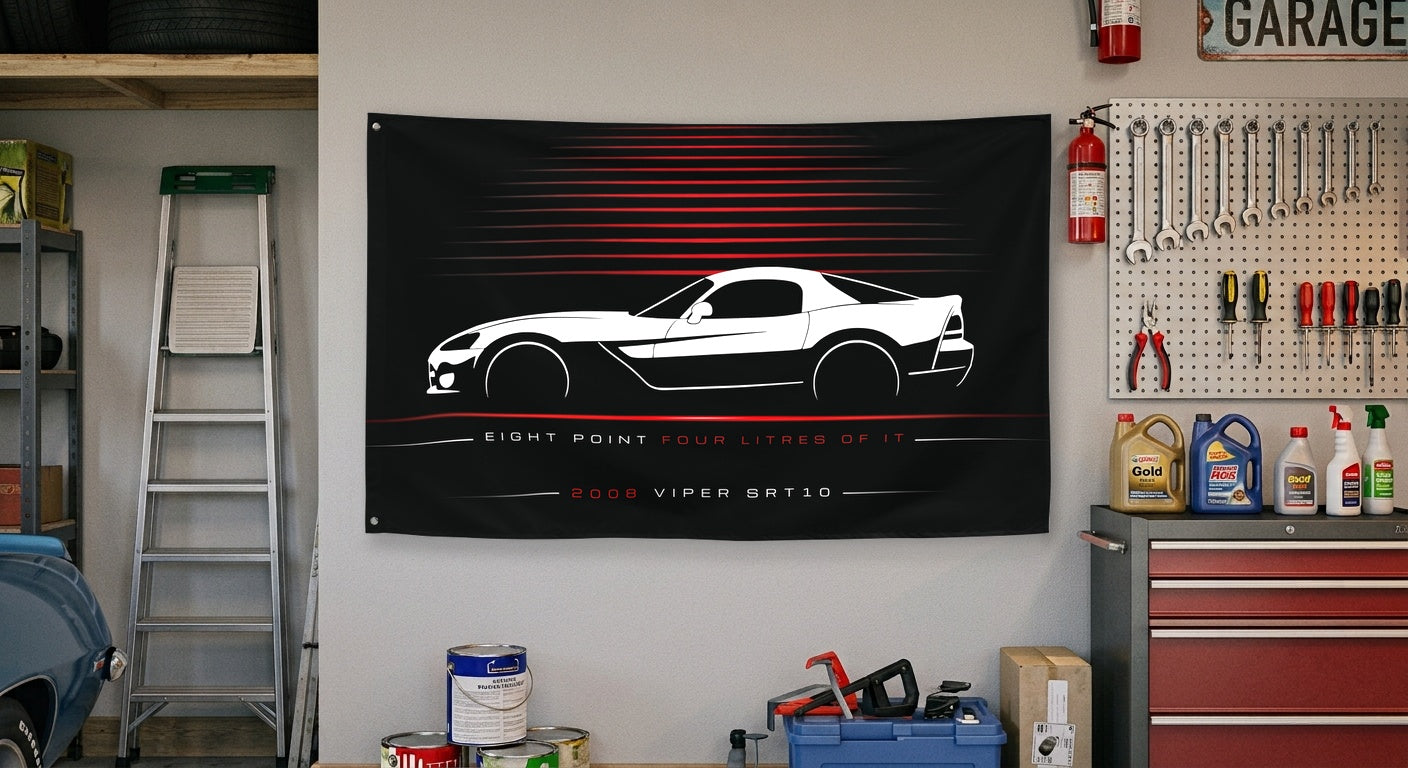 Dodge Viper SRT10 2008 car silhouette flag - Garage Wall
