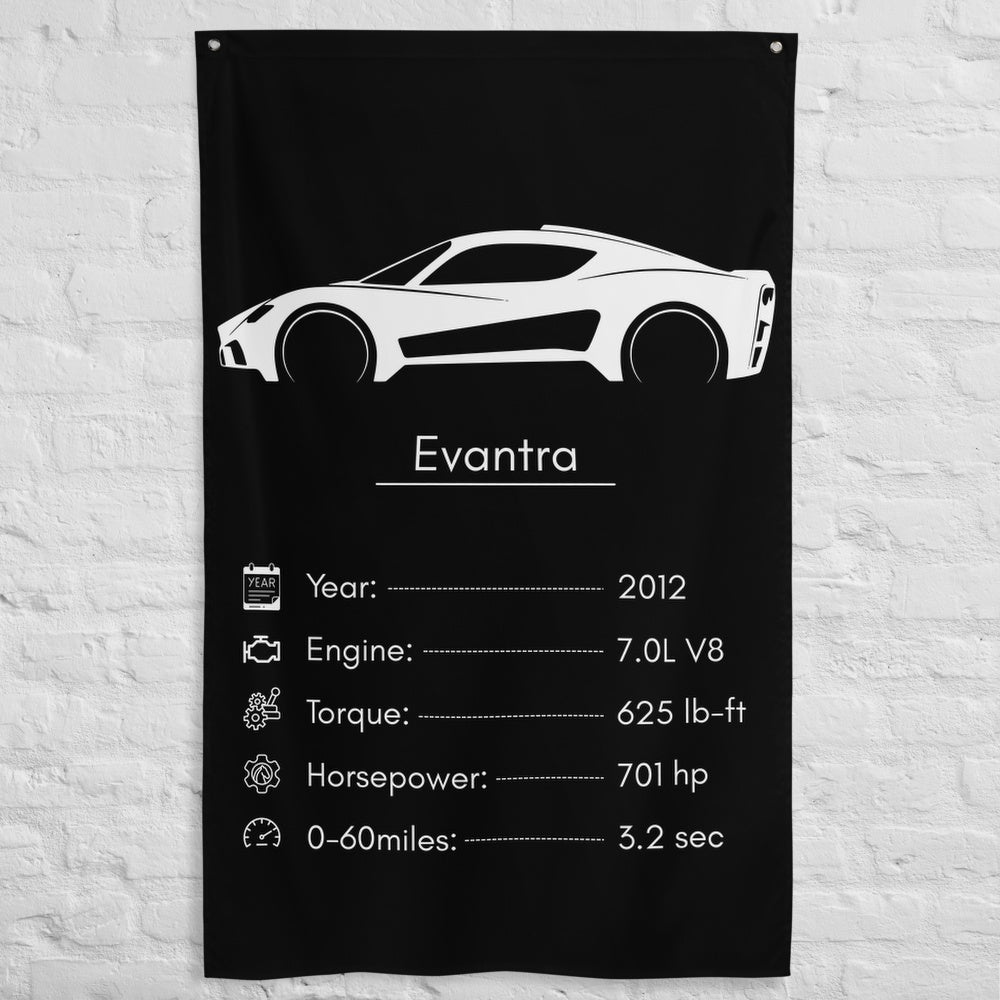 FM Auto Evantra 2012 car silhouette spec flag - White Brick Wall