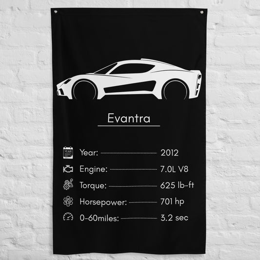 FM Auto Evantra 2012 car silhouette spec flag - White Brick Wall