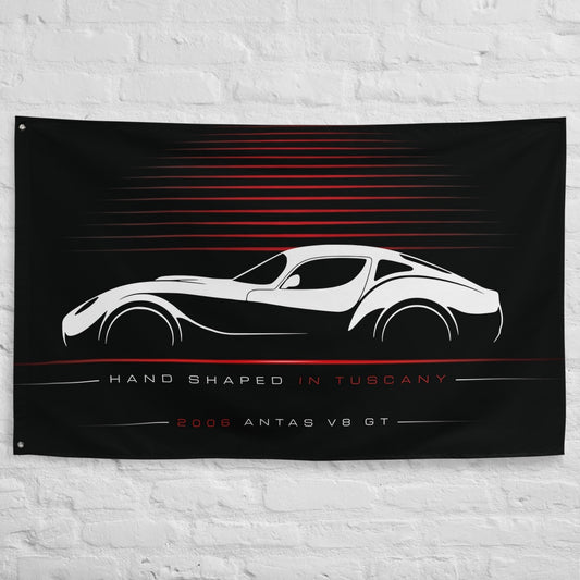 FM Auto Antas V8 GT 2006 car silhouette flag - White Brick Wall