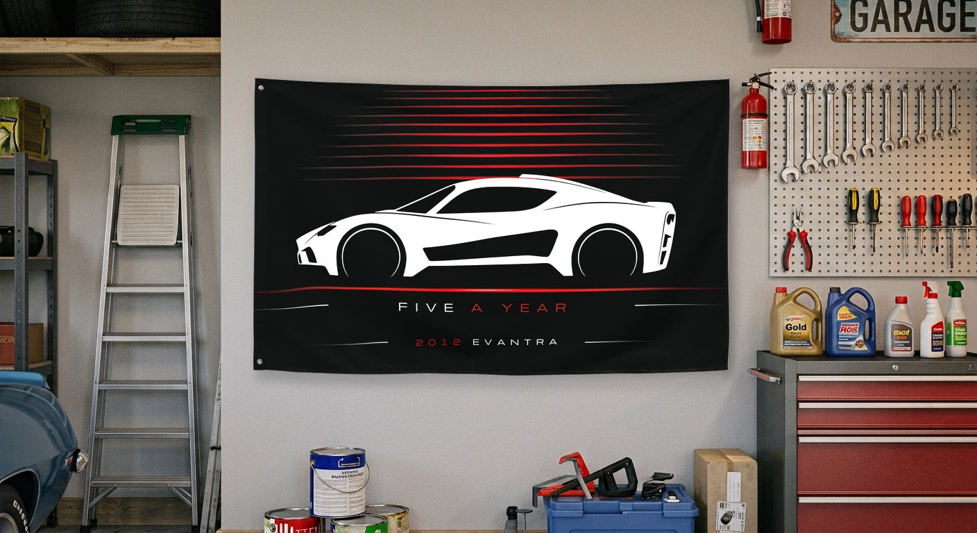 FM Auto Evantra 2012 car silhouette flag - Garage Wall